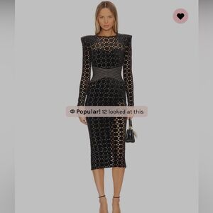Zhivago Black and Gold Long Sleeve Dress